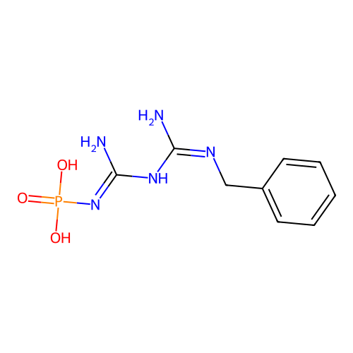 ((Benzylamidino)amidino)phosphoramidic acid structure