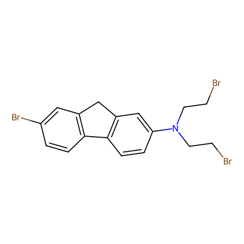 7-bromo-N,N-bis(2-bromoethyl)-9H-fluoren-2-amine structure