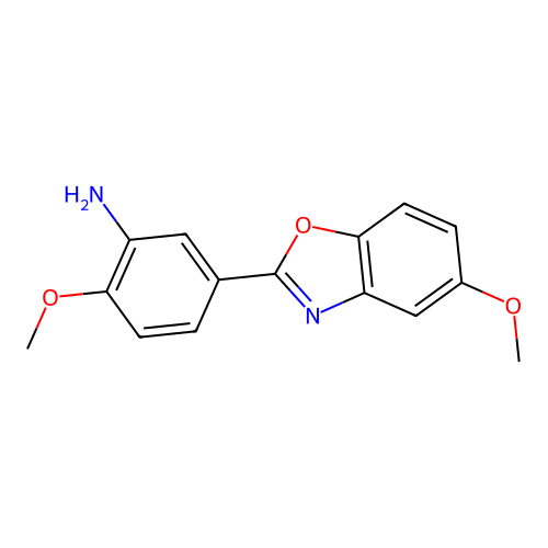 2-Methoxy-5-(5-methoxy-1,3-benzoxazol-2-yl)aniline structure