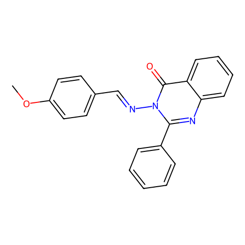 4(3H)-Quinazolinone, 3-(((4-methoxyphenyl)methylene)amino)-2-phenyl- structure