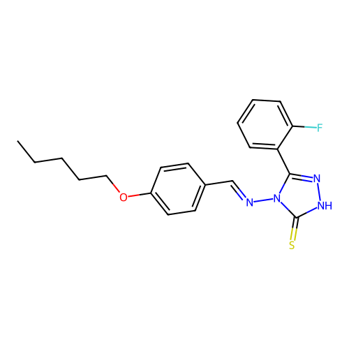 5-(2-Fluorophenyl)-4-((4-(pentyloxy)benzylidene)amino)-4H-1,2,4-triazole-3-thiol structure