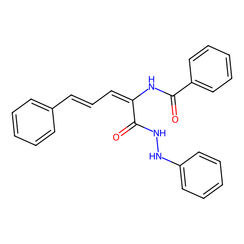 N-[(2E,4E)-1-oxo-5-phenyl-1-(2-phenylhydrazinyl)penta-2,4-dien-2-yl]benzamide structure