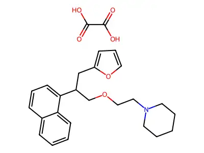 Piperidine, 1-(2-(2-furfuryl-2-naphthylethoxy)ethyl)-, oxalate structure