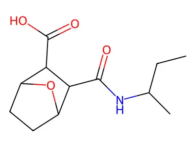 7-Oxabicyclo(2.2.1)heptane-2-carboxylic acid, 3-(N-sec-butylcarbamoyl)- structure