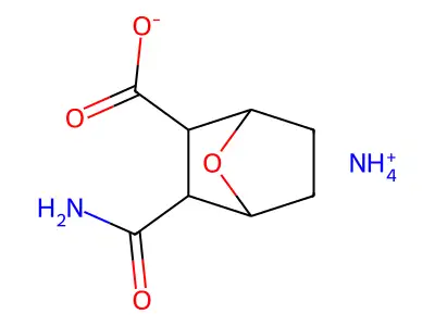 7-oxabicyclo(2.2.1)heptane-2-carboxylic acid, 3-carbamoyl-, ammonia salt structure