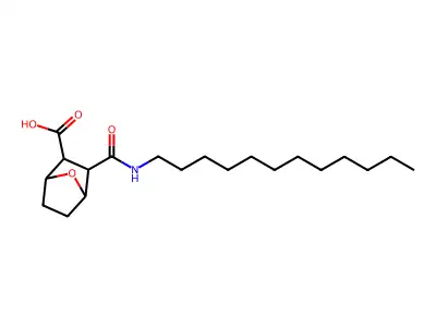 7-Oxabicyclo(2.2.1)heptane-2-carboxylic acid, 3-(dodecylcarbamoyl)- structure