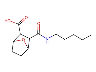 7-Oxabicyclo(2.2.1)heptane-2-carboxylic acid, 3-(pentylcarbamoyl)- structure