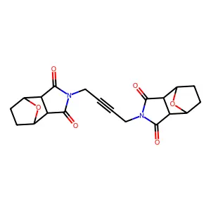 2,2'-(But-2-yne-1,4-diyl)di(hexahydro-1H-4,7-epoxyisoindole-1,3(2H)-dione) structure