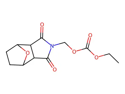 (1,3-Dioxooctahydro-2H-4,7-epoxyisoindol-2-yl)methyl ethyl carbonate structure