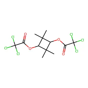 1,3-Cyclobutanediol, 2,2,4,4-tetramethyl-, bis(trichloroacetate) structure