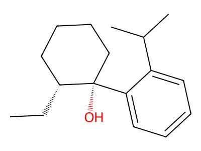 Cyclohexanol, 2-ethyl-1-(2-isopropylphenyl)-, (E)- structure