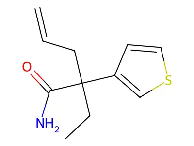 2-Ethyl-2-(thiophen-3-yl)pent-4-enimidic acid structure