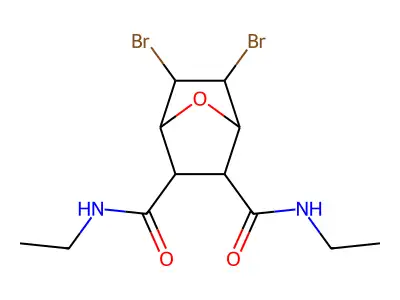 7-Oxabicyclo(2.2.1)heptane-2,3-dicarboxamide, 5,6-dibromo-N,N'-diethyl- structure