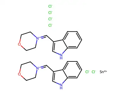 Morpholinium, (3-indolylmethylene)-, hexachlorostannate(2-) (2:1) structure