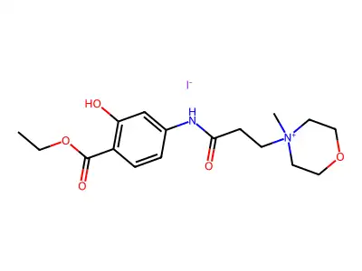 Ethyl 4-(3-morpholinopropionylamino)salicylate, methiodide structure