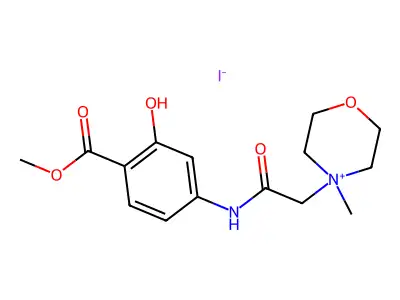 Methyl 4-(2-morpholinoacetylamino)salicylate, methiodide structure