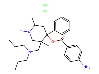 4-Piperidinol, 5-dipropylaminomethyl-4-phenyl-1,2,5-trimethyl-, p-aminobenzoate, dihydrochloride structure