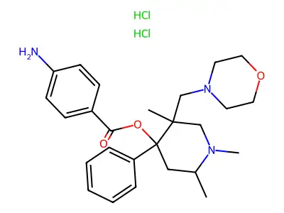 5-Morpholinomethyl-4-phenyl-1,2,5-trimethyl-4-piperidinol, p-aminobenzoate, dihydrochloride structure