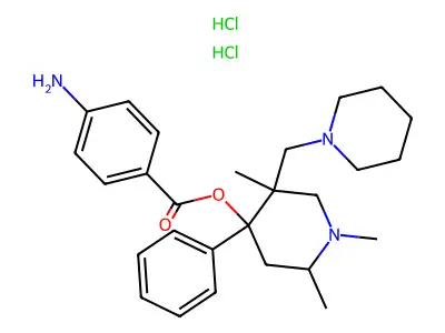 4-Piperidinol, 4-phenyl-5-piperidinomethyl-1,2,5-trimethyl-, p-aminobenzoate, dihydrochloride structure