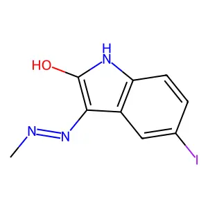 1H-Indole-2,3-dione, 5-iodo-, 3-(methylhydrazone) structure