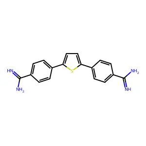 4-[5-(4-Carbamimidoylphenyl)-2-thienyl]benzamidine structure