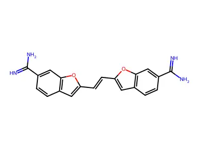 2,2'-(1,2-Ethenediyl)bis(6-benzofurancarboximidamide) structure