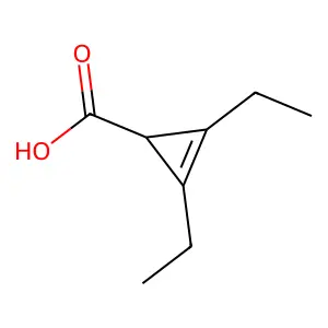 2,3-Diethylcycloprop-2-ene-1-carboxylic acid structure