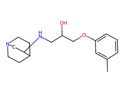 2-Propanol, 1-(3-quinuclidinylamino)-3-(m-tolyloxy)- structure