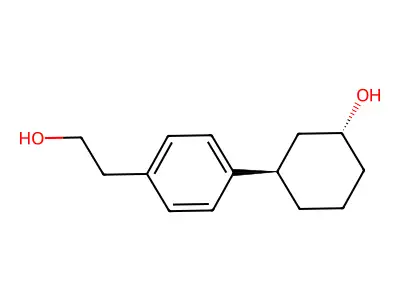 Benzeneethanol, 4-(3-hydroxycyclohexyl)-, trans- structure