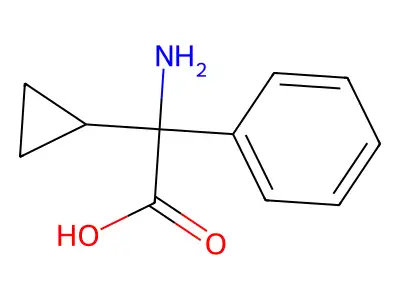 Cyclopropaneacetic acid, alpha-amino-alpha-phenyl-, DL- structure