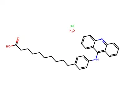 Decanoic acid, 10-(p-(9-acridinylamino)phenyl)-, hydrochloride, hydrate structure