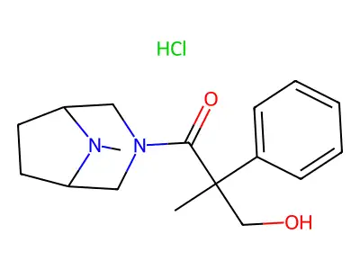 3,8-Diazabicyclo(3.2.1)octane, 8-methyl-3-(1-methyltropoyl)-, hydrochloride structure
