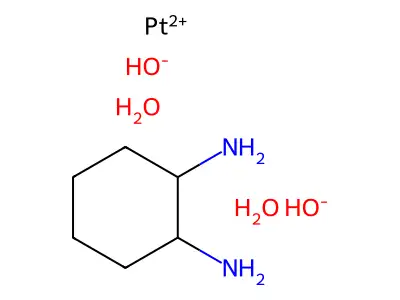 Platinum (II), (cyclohexane-1,2-diammine)dihydroxo-, dihydrate structure