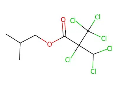 Propionic acid, alpha-methyl-, hexachloroisobutyl ester structure