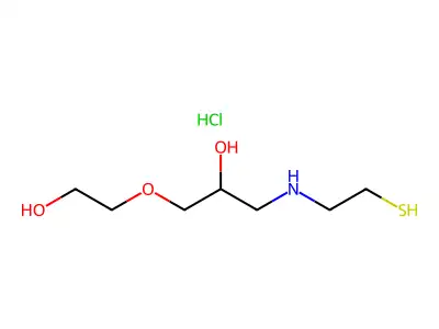 2-Propanol, 1-(2-hydroxyethoxy)-3-(2-mercaptoethylamino)-, hydrochloride structure