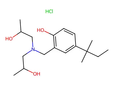 2-Propanol, 1,1'-((5-tert-pentylsalicyl)imino)di-, hydrochloride structure