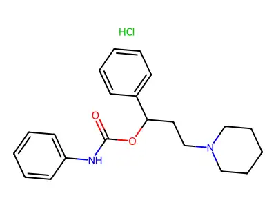 1-Propanol, 1-phenyl-3-piperidino-, carbanilate, hydrochloride structure