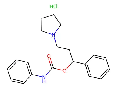 1-Propanol, 1-phenyl-3-pyrrolidino-, carbanilate, hydrochloride structure
