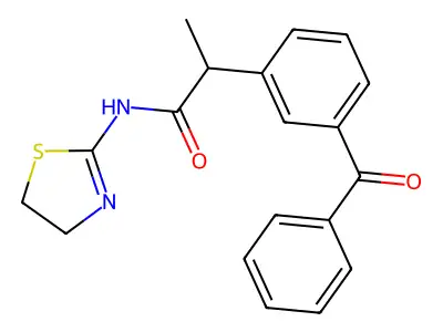 2-(3-Benzoylphenyl)-N-(4,5-dihydro-2-thiazolyl)propionamide monohydrochloride structure