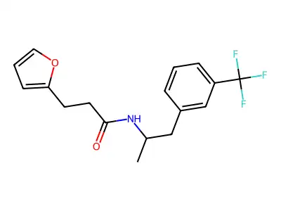 Propionamide, 3-(2-furyl)-N-(alpha-methyl-m-trifluoromethylphenethyl)- structure