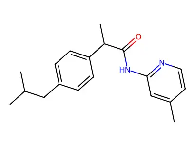 Propionamide, 2-(4-isobutylphenyl)-N-(4-methyl-2-pyridyl)-, monohydrochloride structure