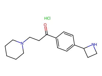 Propiophenone, 4'-(2-azetidinyl)-3-piperidino-, hydrochloride structure