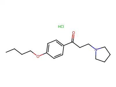 Propiophenone, 4'-butoxy-3-pyrrolidinyl-, hydrochloride structure