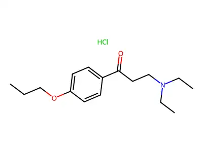 Propiophenone, 3-(diethylamino)-4'-propoxy-, hydrochloride structure