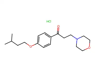 Propiophenone, 4'-isopentyloxy-3-morpholino-, hydrochloride structure