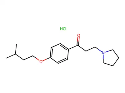 Propiophenone, 4'-isopentyloxy-3-pyrrolidinyl-, hydrochloride structure