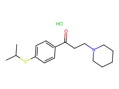 Propiophenone, 4'-isopropylthio-3-piperidino-, hydrochloride structure