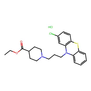 Isonipecotic acid, 1-(3-(2-chloro-10-phenothiazinyl)propyl)-, hydrochloride structure