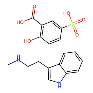 2-Hydroxy-5-sulfobenzoic acid--2-(1H-indol-3-yl)-N-methylethan-1-amine (1/1) structure