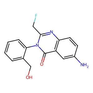 4(3H)-Quinazolinone, 6-amino-2-(fluoromethyl)-3-(2-(hydroxymethyl)phenyl)- structure